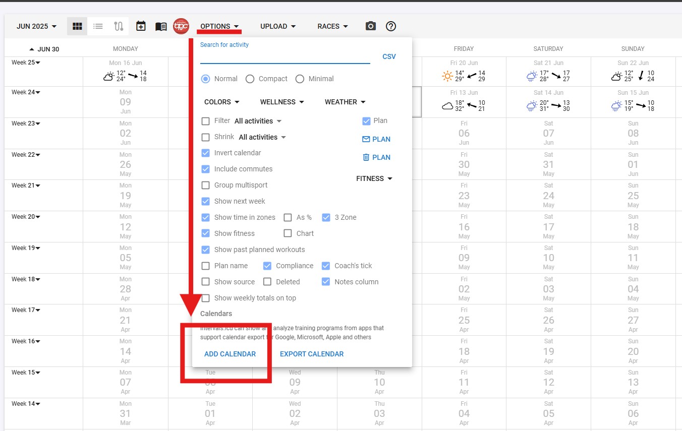 2. open calendar